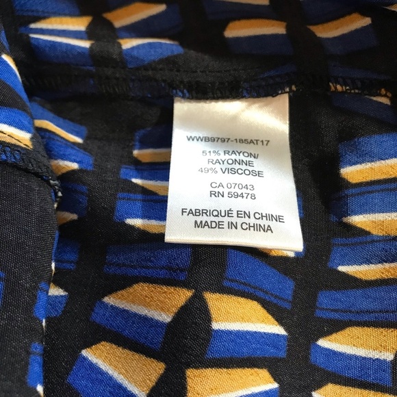 Rachel Zoe Small‎ Rayon Viscose Geometric Blouson Sleeve Smocked Cuff Top Office - Picture 9 of 10